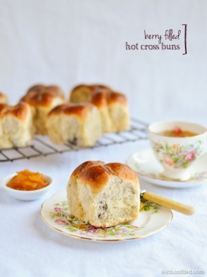 Berry Filled Hot Cross Buns