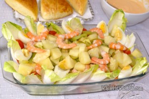 Ensalada de Endivias, Langostinos y Frutas