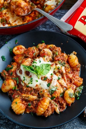 Mozzarella Baked Gnocchi Bolognese