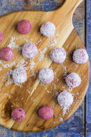 Raspberry Coconut Breakfast Balls