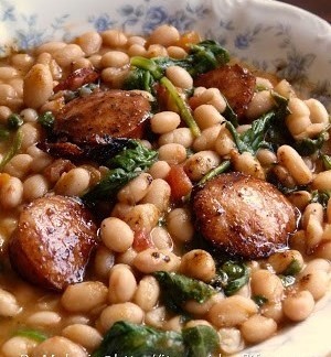 White Beans with Spinach & Sausage